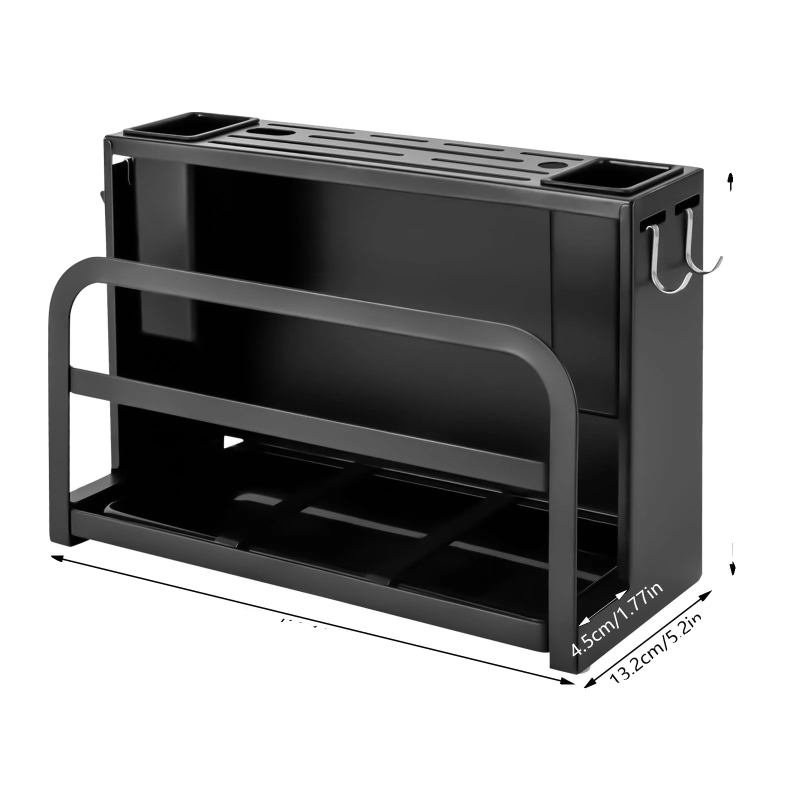 Messerblockhalter, 10 Fächer Kapazität, Wandmontierbares Design, Schwarz