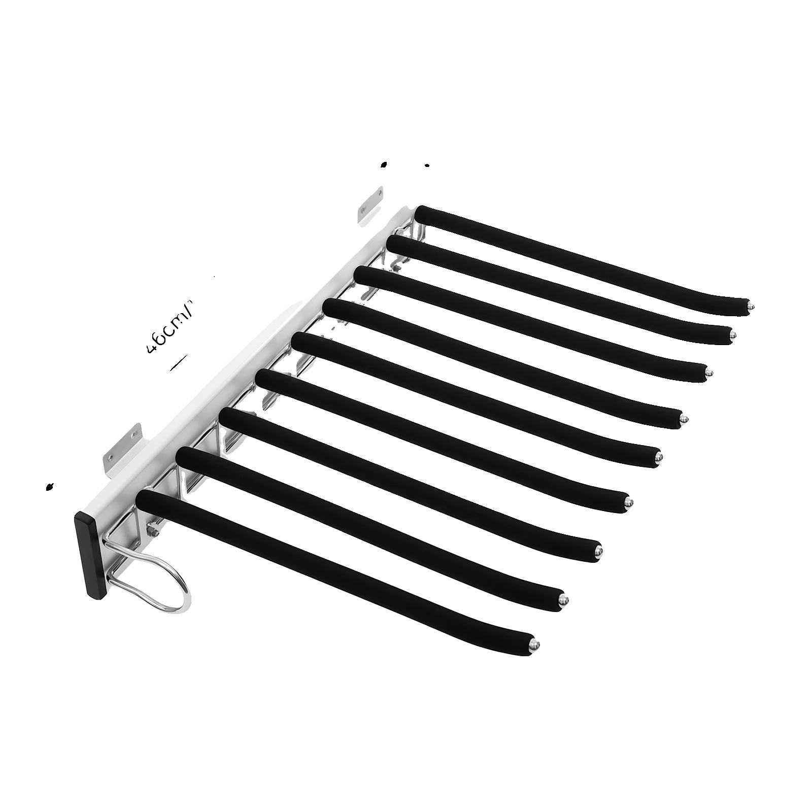 Hosenständer, Platzsparendes Design, Geräuschloser Push-pull-mechanismus, Schwarz