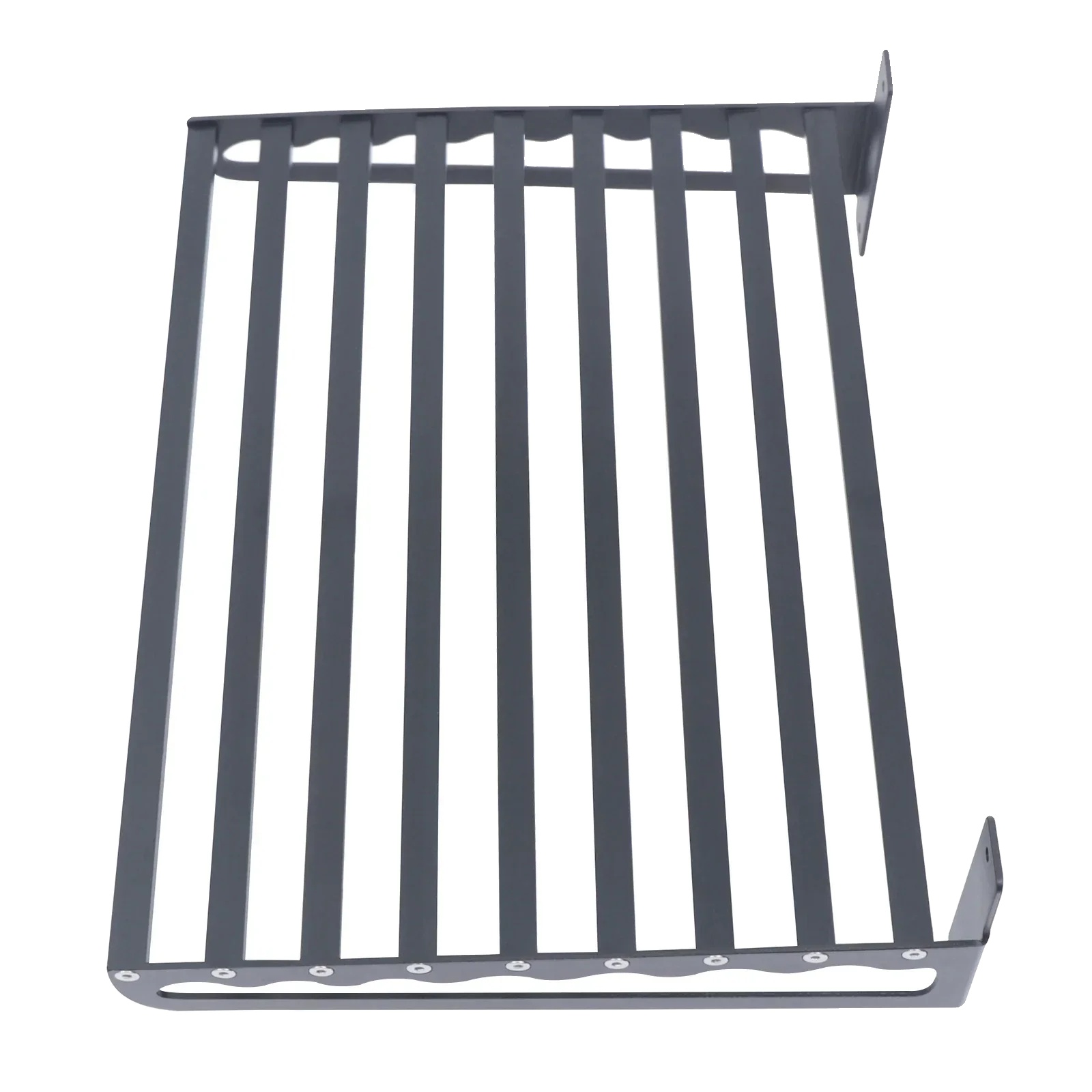 Mikrowellenofenregal, Wandmontierter Platzsparer, Robustes Aluminiumdesign, Schwarz, 1-stufig