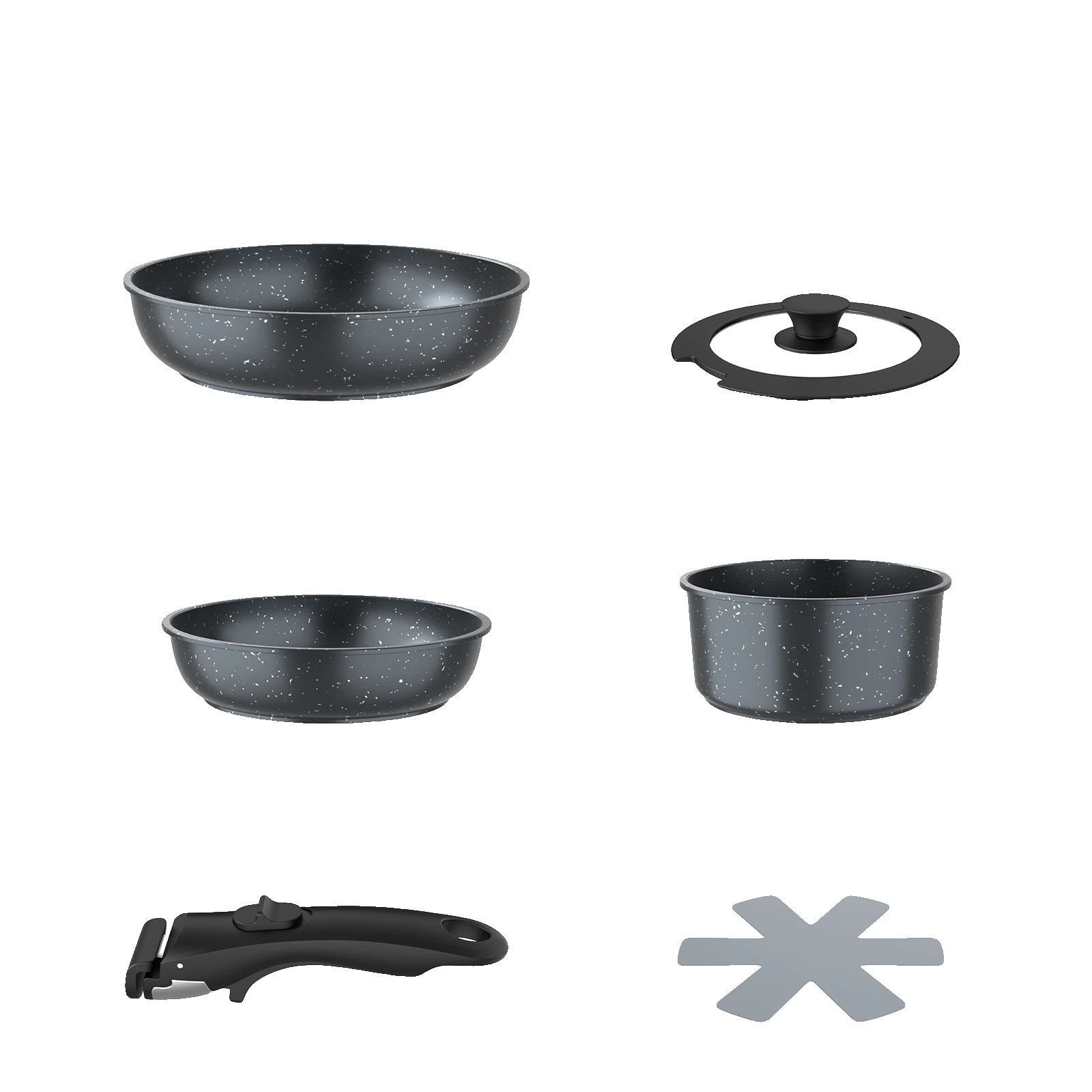 Kochgeschirrset, Platzsparendes Stapelbares Design, Vielseitige Kochkompatibilität, 5pcs/set