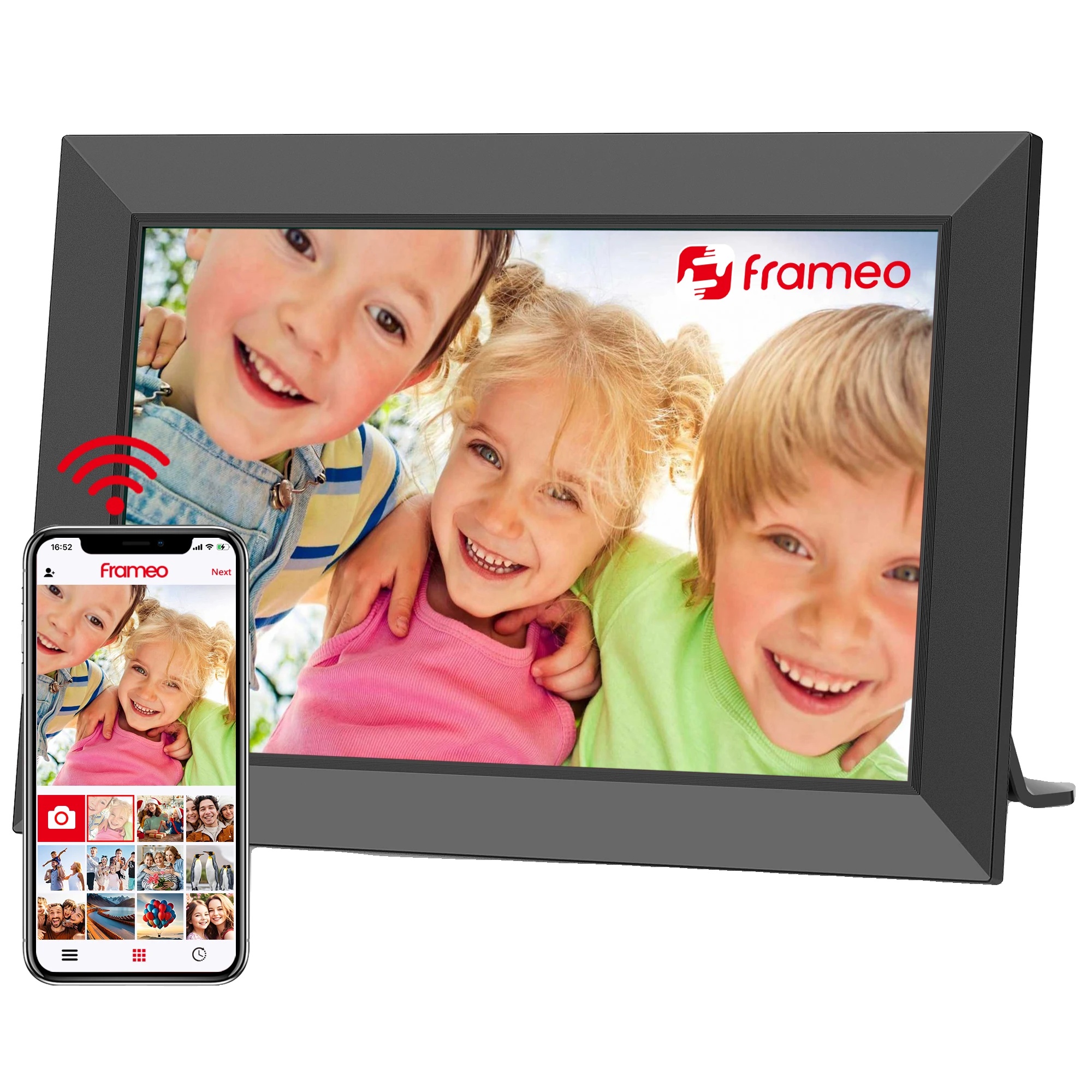 Digitaler Bilderrahmen, 10,1 Zoll Touchscreen, Wlan-fähig, Eu-stecker