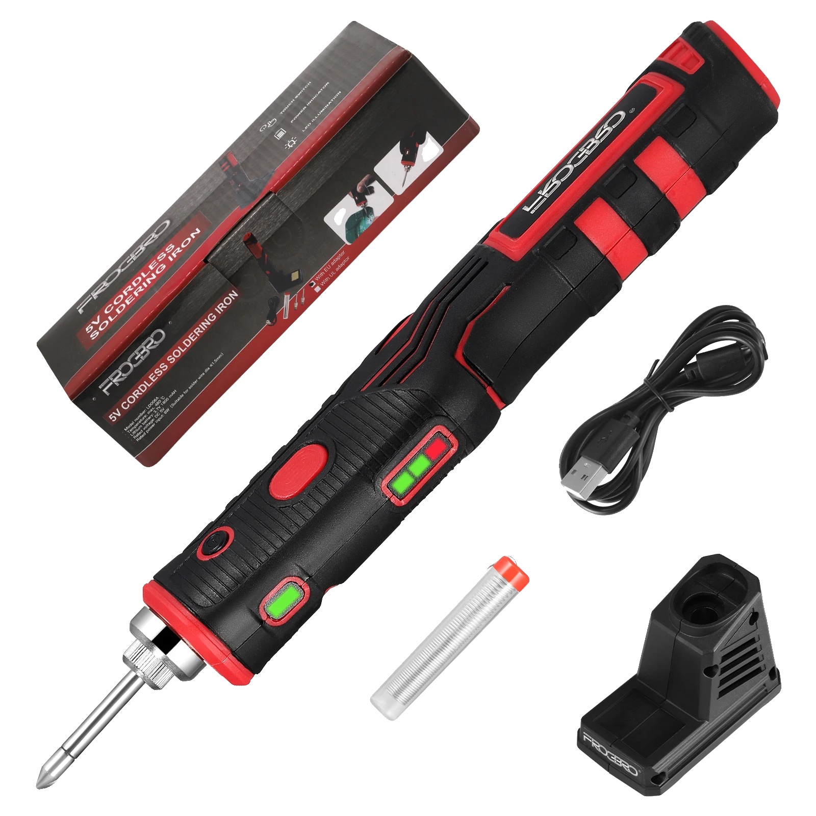 Lötkolben, Kabellos, Ergonomisches Design, 8 W 1800 Mah
