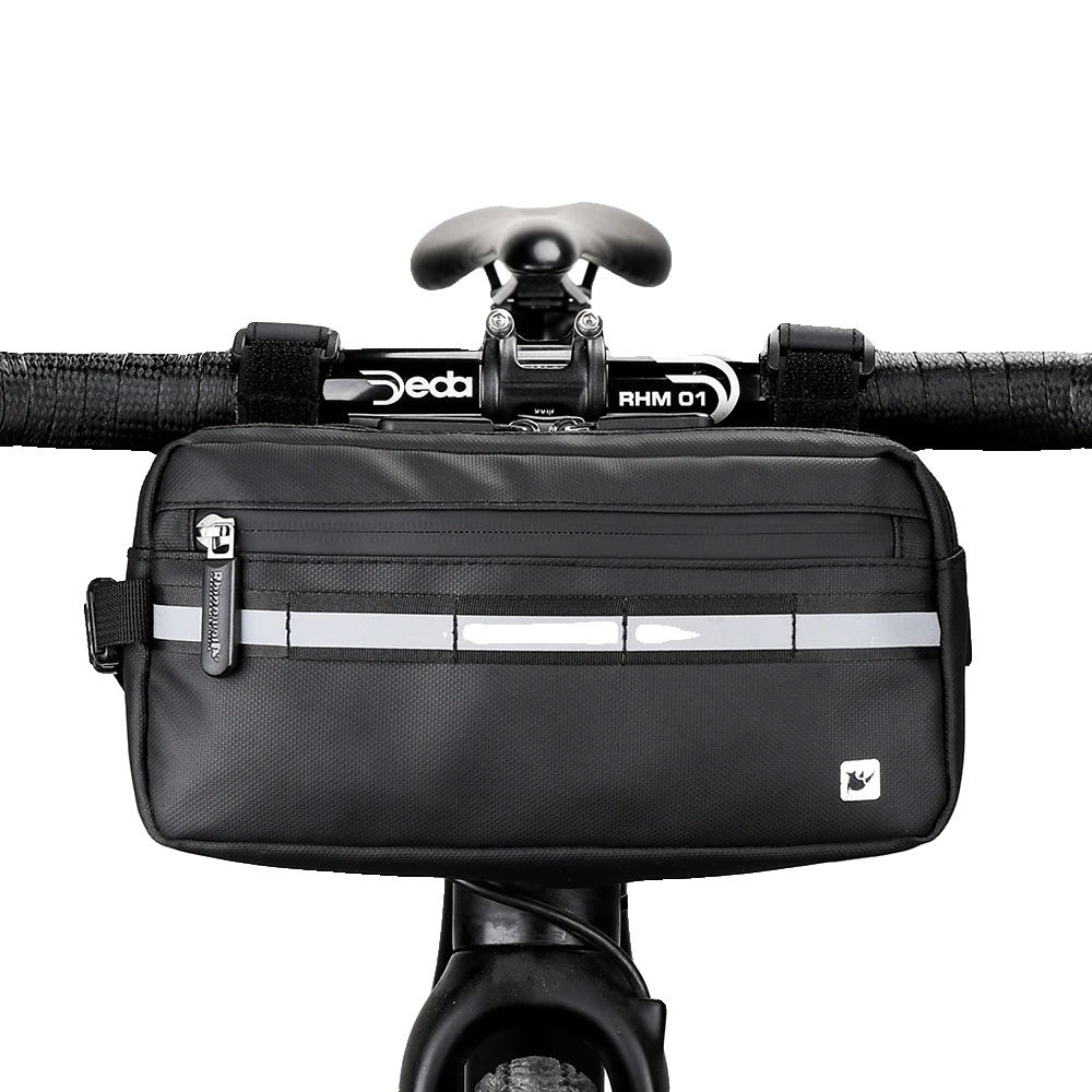 Lenkerfahrradtasche, Regenfest, Vielseitige Befestigung, Schwarz