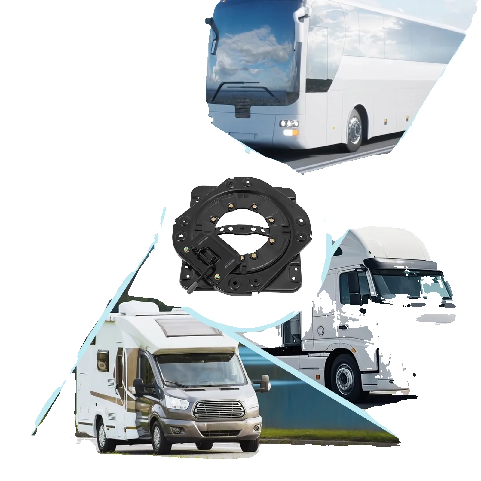 Sitzdrehbasis, 3 Mm Kaltgewalztes Stahlblech, 360° Drehfähigkeit, Geeignet Für Wohnmobile Und Camper, 4 Verriegelungspunkte, Robuste Bauweise