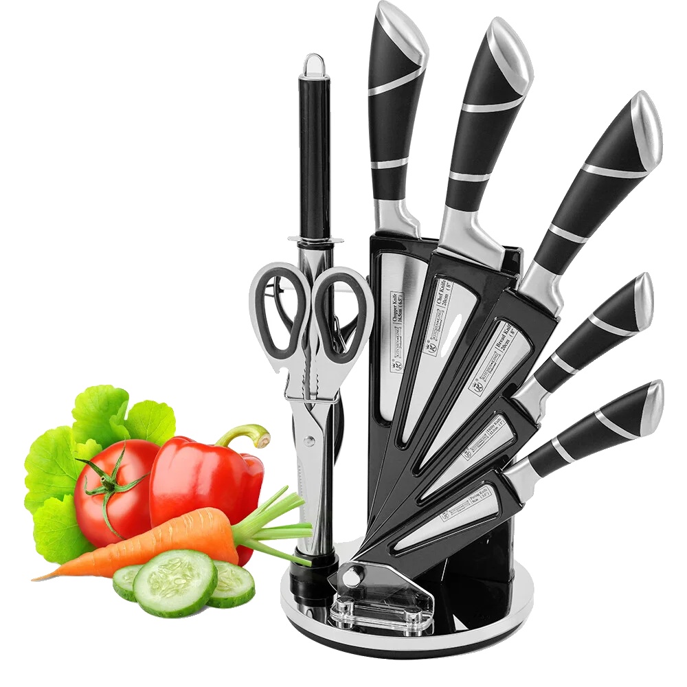 Küchenmesser Set, Hochkohlenstoff-edelstahl, Professionelles Design, Schwarz