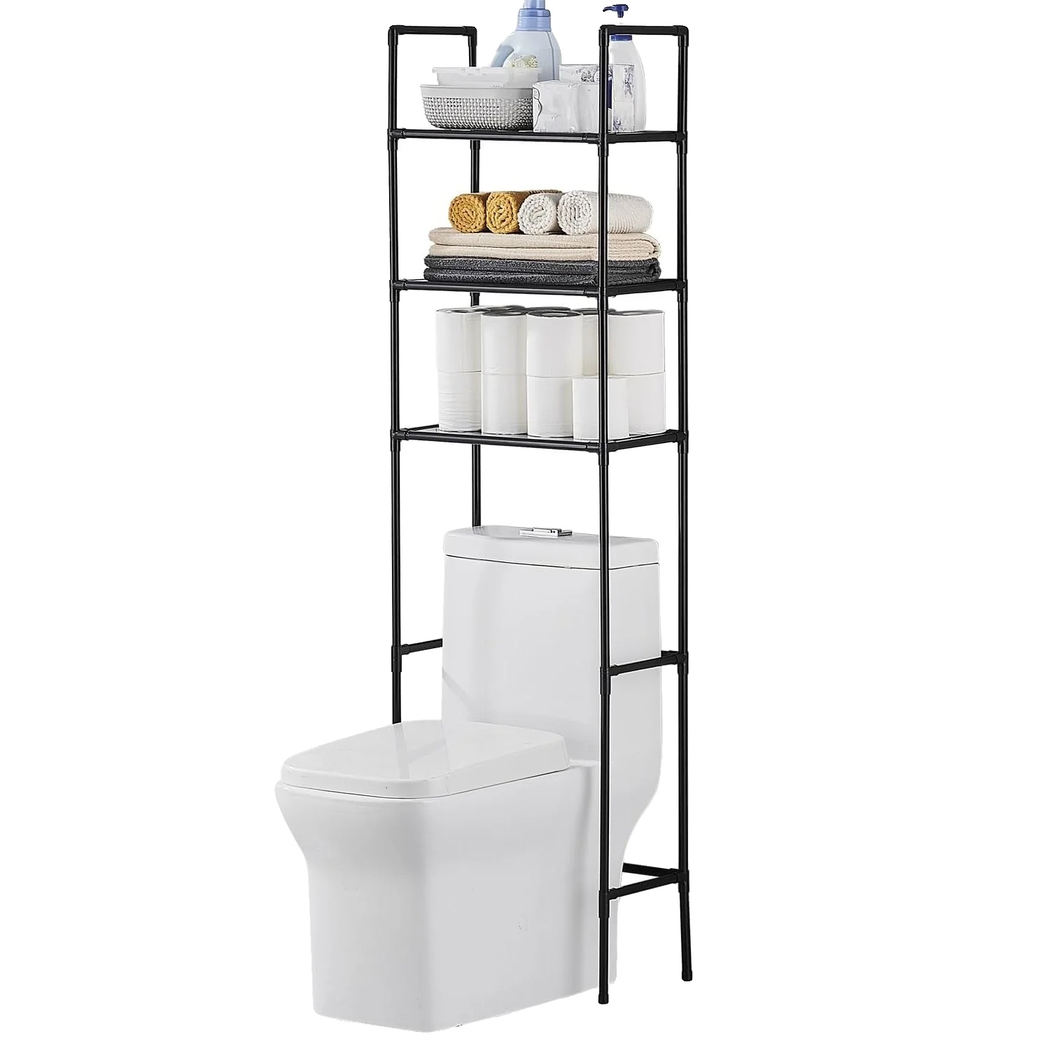 Badezimmerregal, Dreistufiges Design, Platzsparende Lösung, L