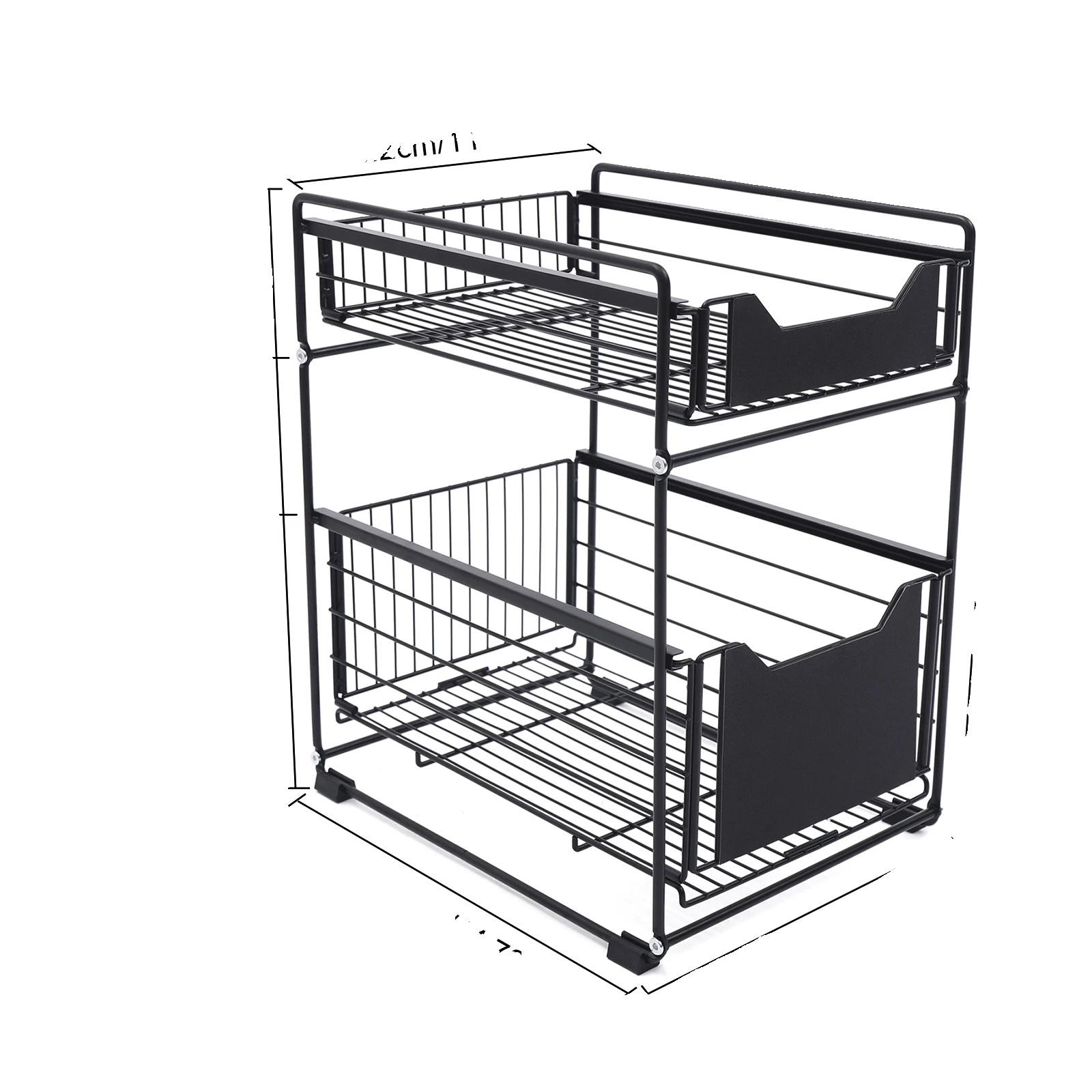 Lagerregal, Doppelschichtiges Design, Platzsparender Organizer, Schwarz