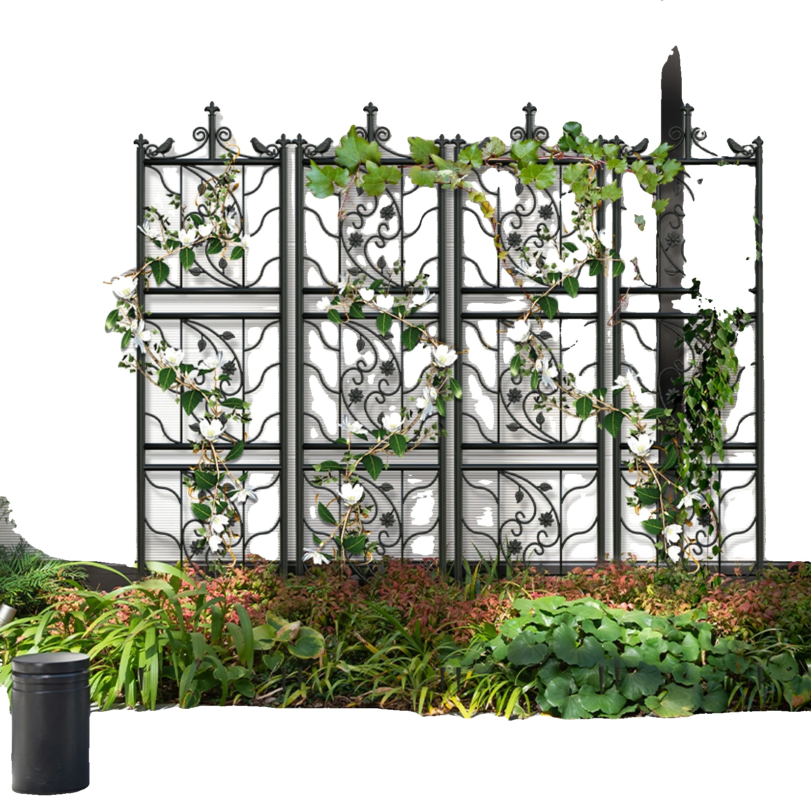 Garten-spalier, Dekoratives Metall-design, Einfach Zu Montieren, Schwarz