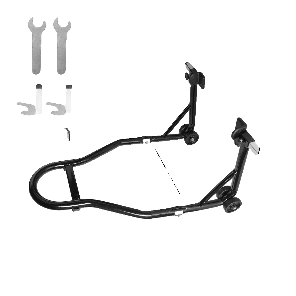 Motorradstützständer, Robuste Eisenkonstruktion, Höhenverstellbar, Schwarz