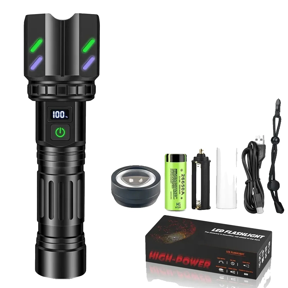 Taschenlampe, Wasserdicht, Verstellbarer Zoom, 1 Satz