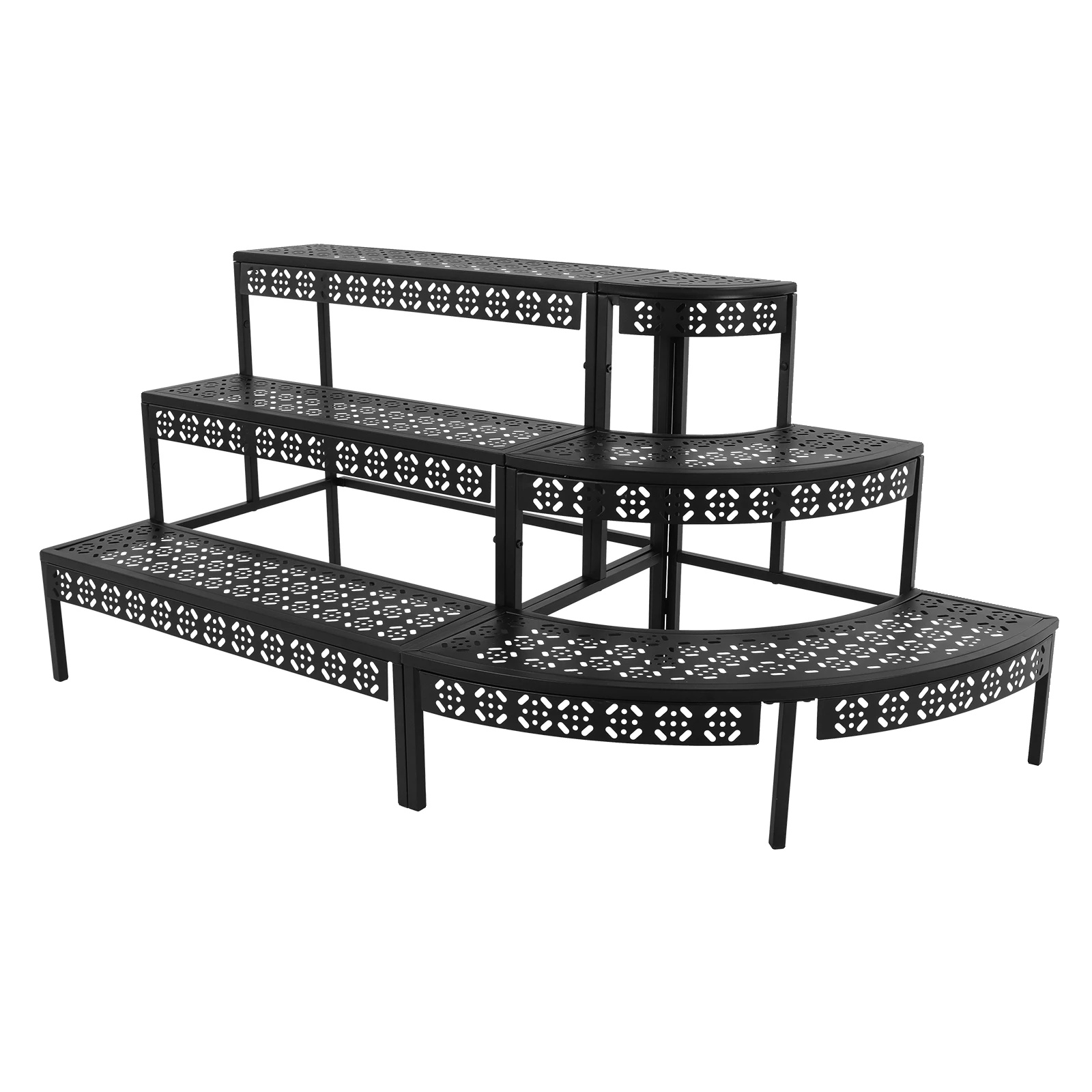 Pflanzenständer, 3-stufiges Stufen-design, Eisenmaterial, Abmessungen 90 Cm / 110 Cm / 130 Cm, Tragfähigkeit 15 Kg Pro Stufe, Montage Erforderlich