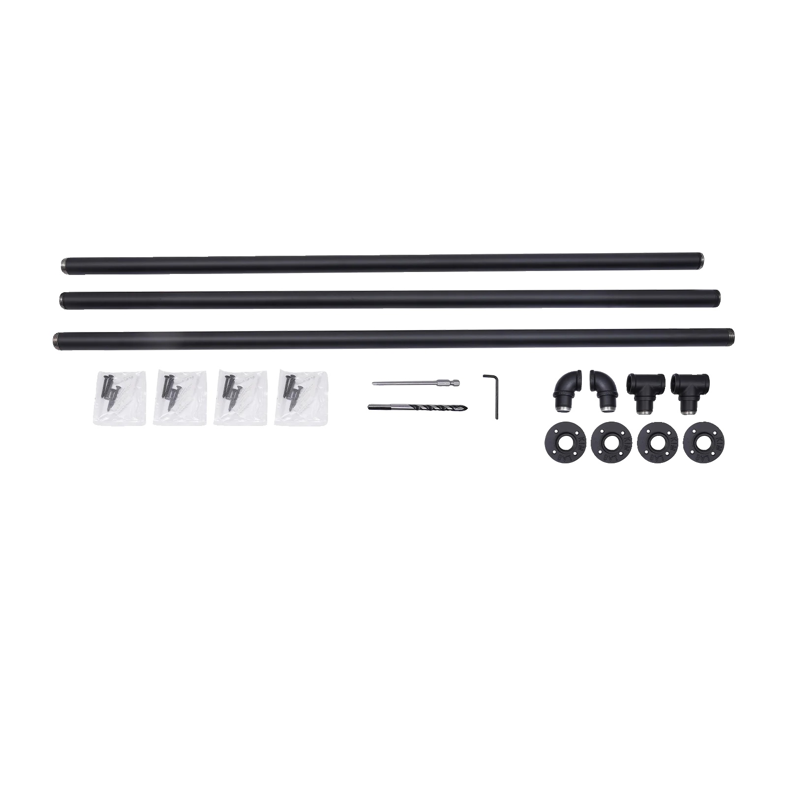Handlauf, Wandmontage, Langlebiges Design, Schwarz