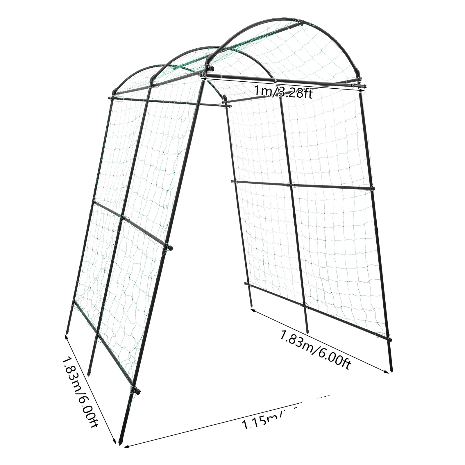 Garten-spalier, Robuste Stahlkonstruktion, Geräumiges Offenes Design, Schwarz