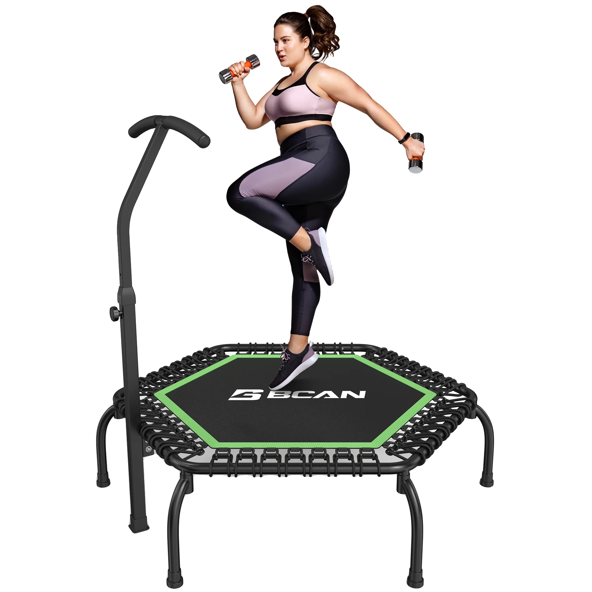 Trampolin, 250 Kg Tragfähigkeit, Verstellbare Griffe, Schwarz