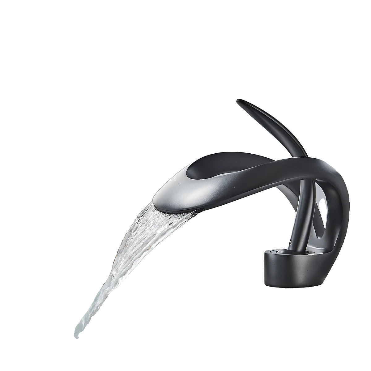 Waschtischarmatur, Messingmaterial, Einhebelbetrieb, Schwarz, Messing