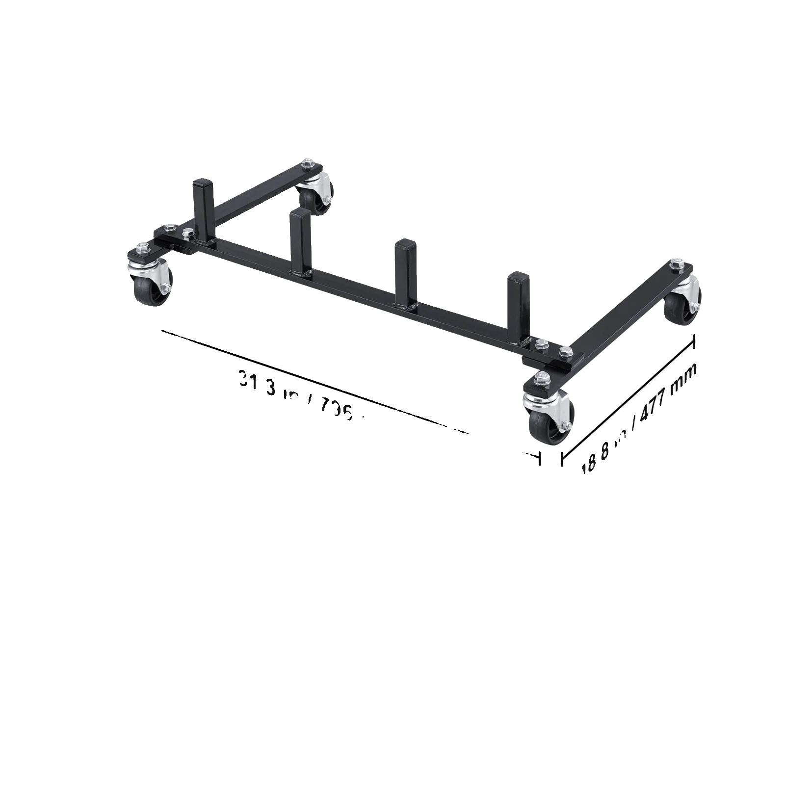 Auto-dolly-regal, 360° Drehbare Räder, Hält 4 Dollies, Auto-dolly-regal