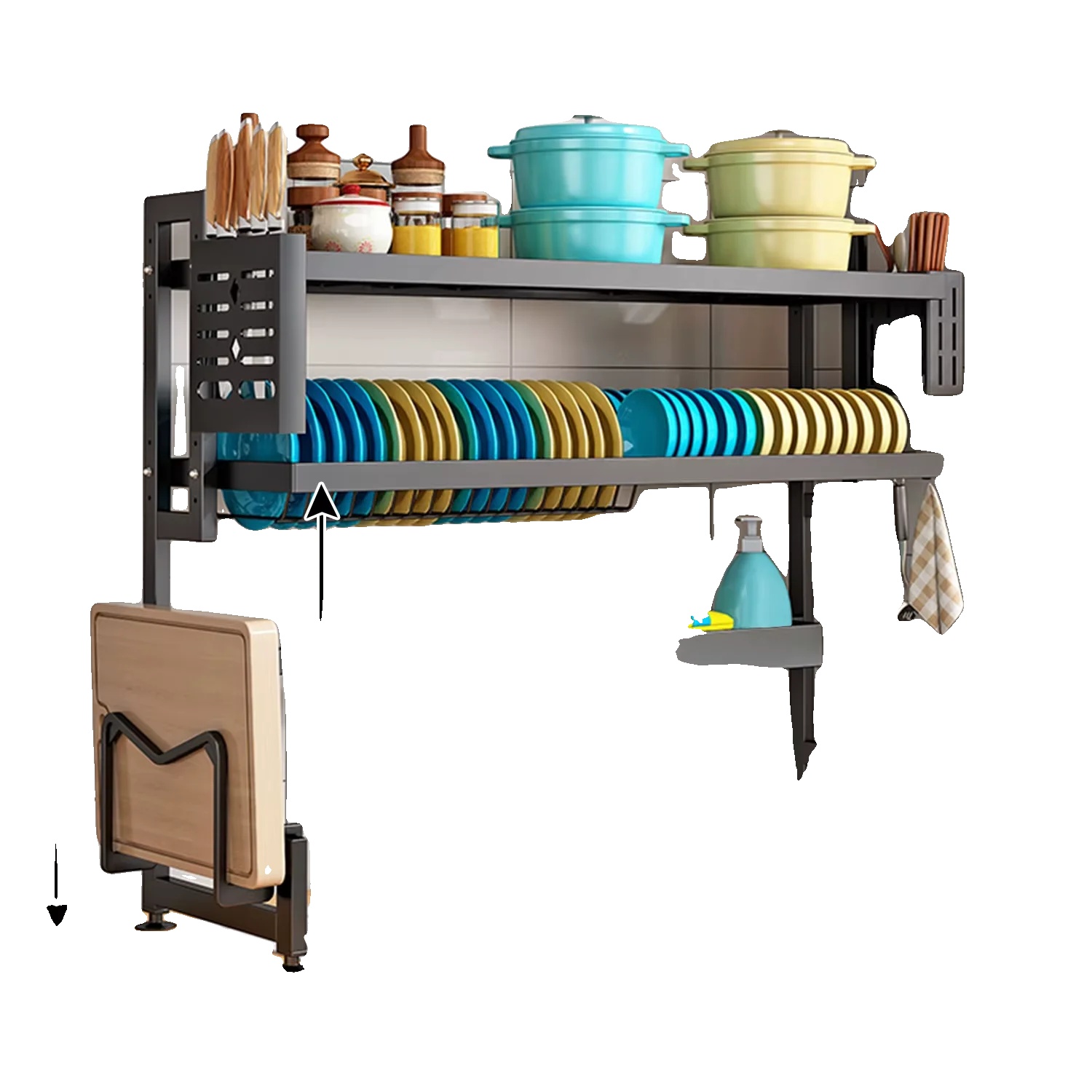Geschirrabtropfer, Langlebiges Design, Platzsparende Lösung, Schwarz