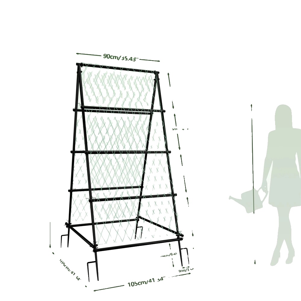 Garten-spalier, A-rahmen-design, Nylon-netz, Schwarz