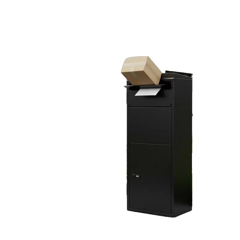 Paketbriefkasten, Stahlkonstruktion, Sicherheitsverschlussfunktion, Schwarz