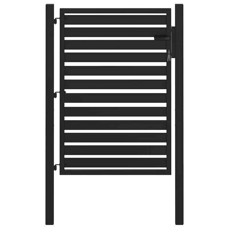 Gartentor, Aluminium, Abschließbares Design, Schwarz