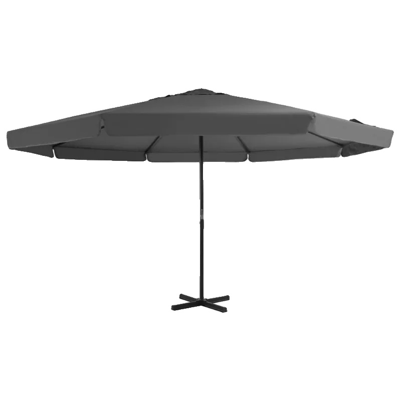 500 Cm Garten-sonnenschirm, Aluminiumgestell, Uv-schutzende Markise, Schwarz