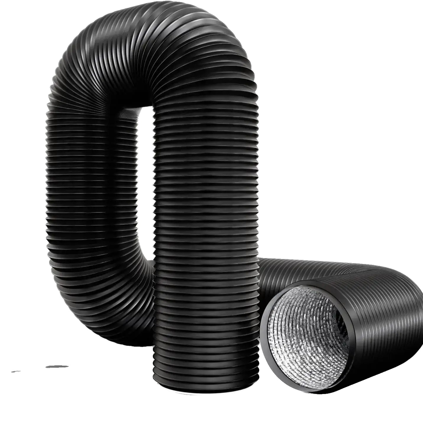 Belüftungsschlauch, Langlebiges Pvc, Flexibles Design, Schwarz, Dn100, 600cm