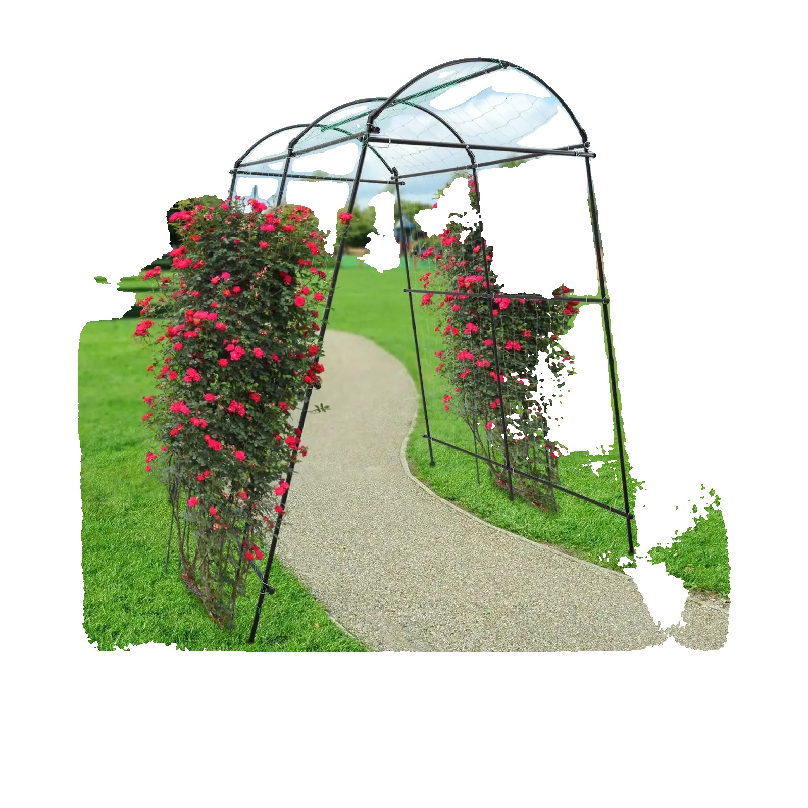 Garten-spalier, Hochfester Q195-stahl, 0,76 Zoll Durchmesser, Tragfähigkeit 77,16 Lbs, Offene Bogenstruktur, Geeignet Für Kletterpflanzen