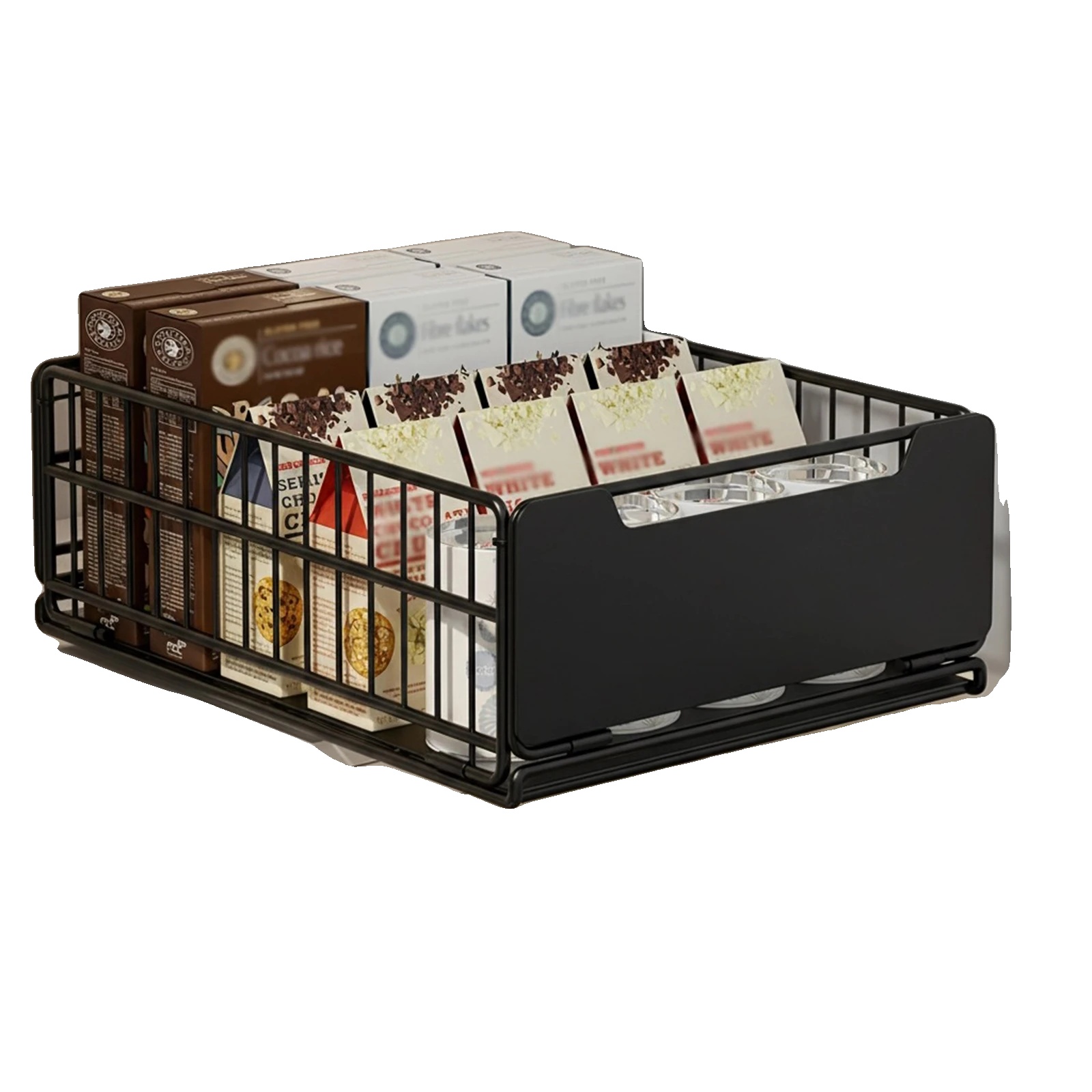 Aufbewahrungsdrawer, Ausziehbares Design, Hohe Tragfähigkeit, 30cm Schwarz