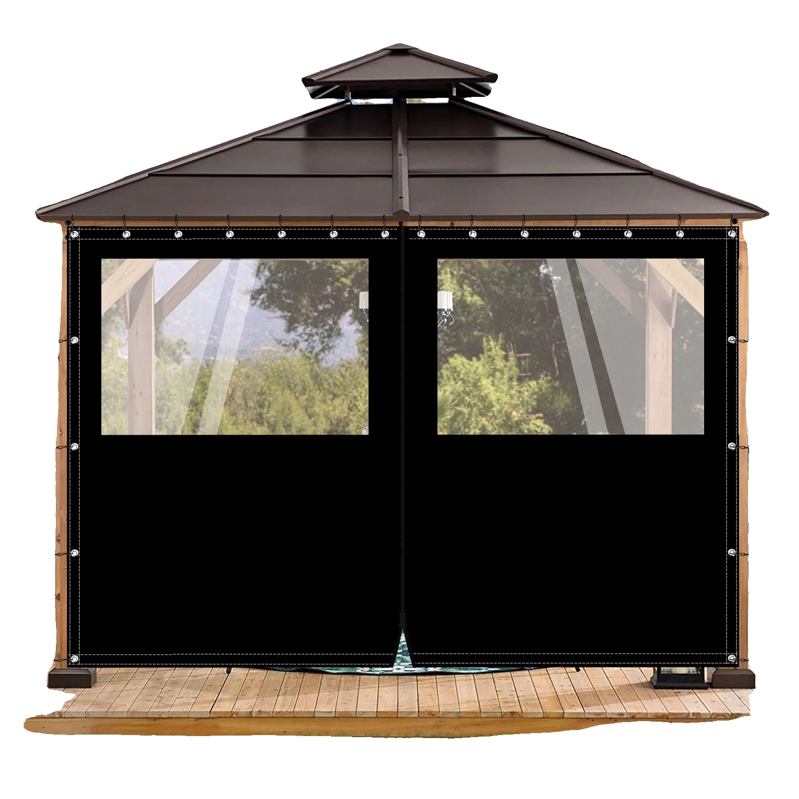 Pvc-plane Vorhang, Wasserdicht, Schwer Entflammbar, Schwarz, 2.15x3.05m