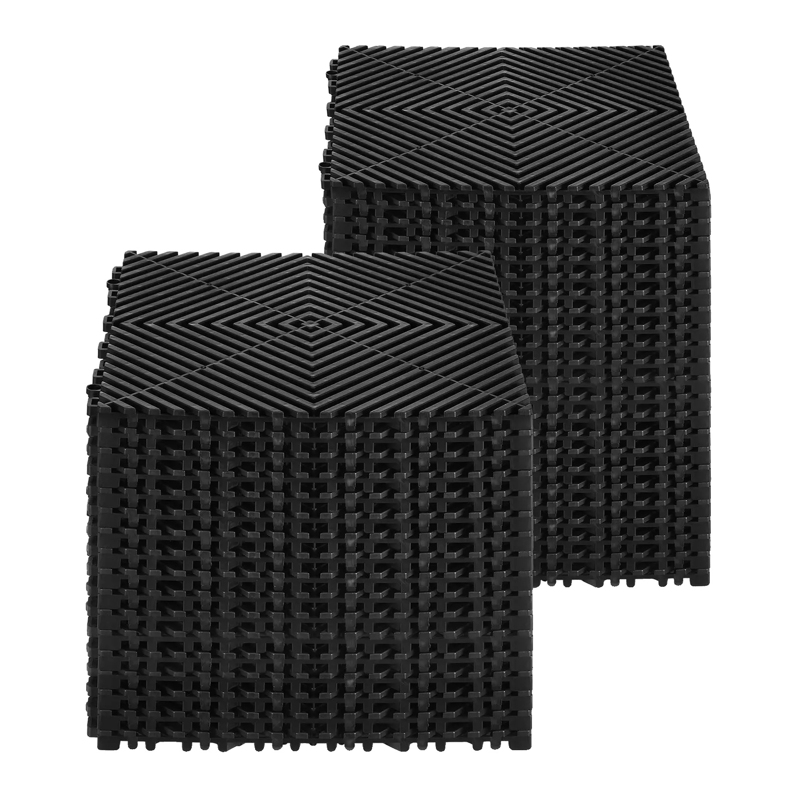 Entwässerungsmatte, Steckdesign, Rutschfeste Oberfläche, Schwarz