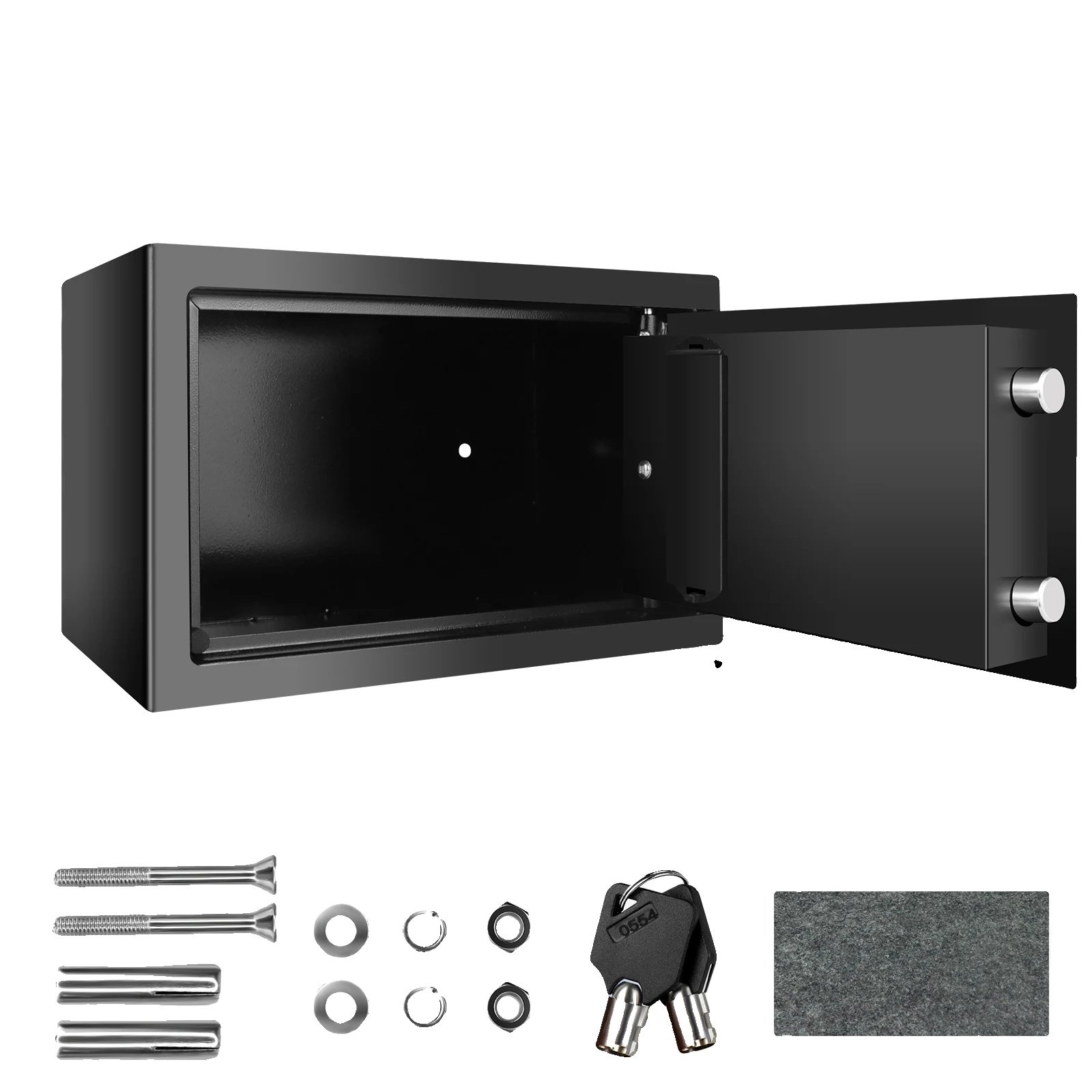 Diebstahlsicherer Stahlschrank, Digitalschloss, 8,5 L Fassungsvermögen, Schwarz 8.5l