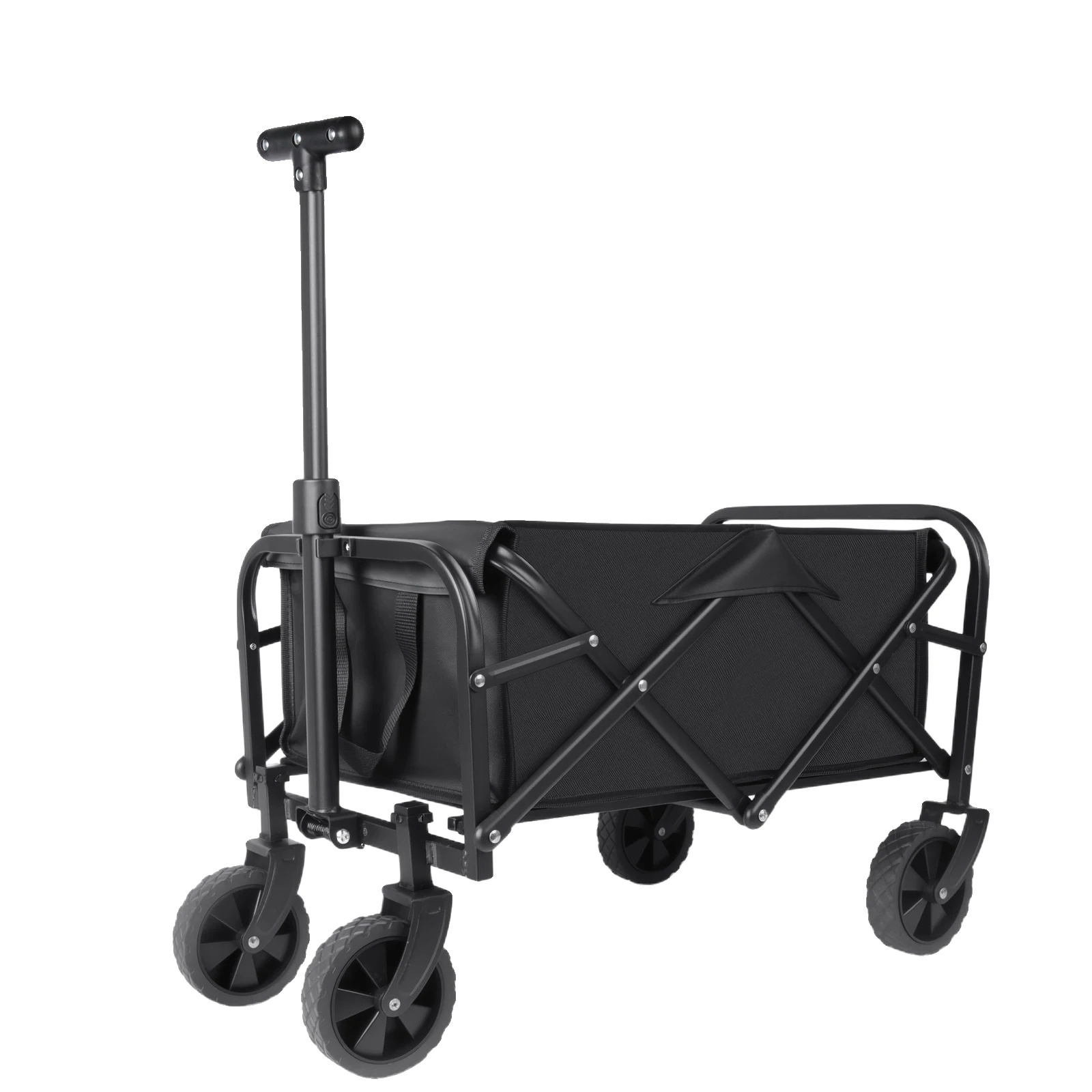 Nutzwagen, 75kg Tragfähigkeit, 360° Schwenkbare Räder, Schwarz