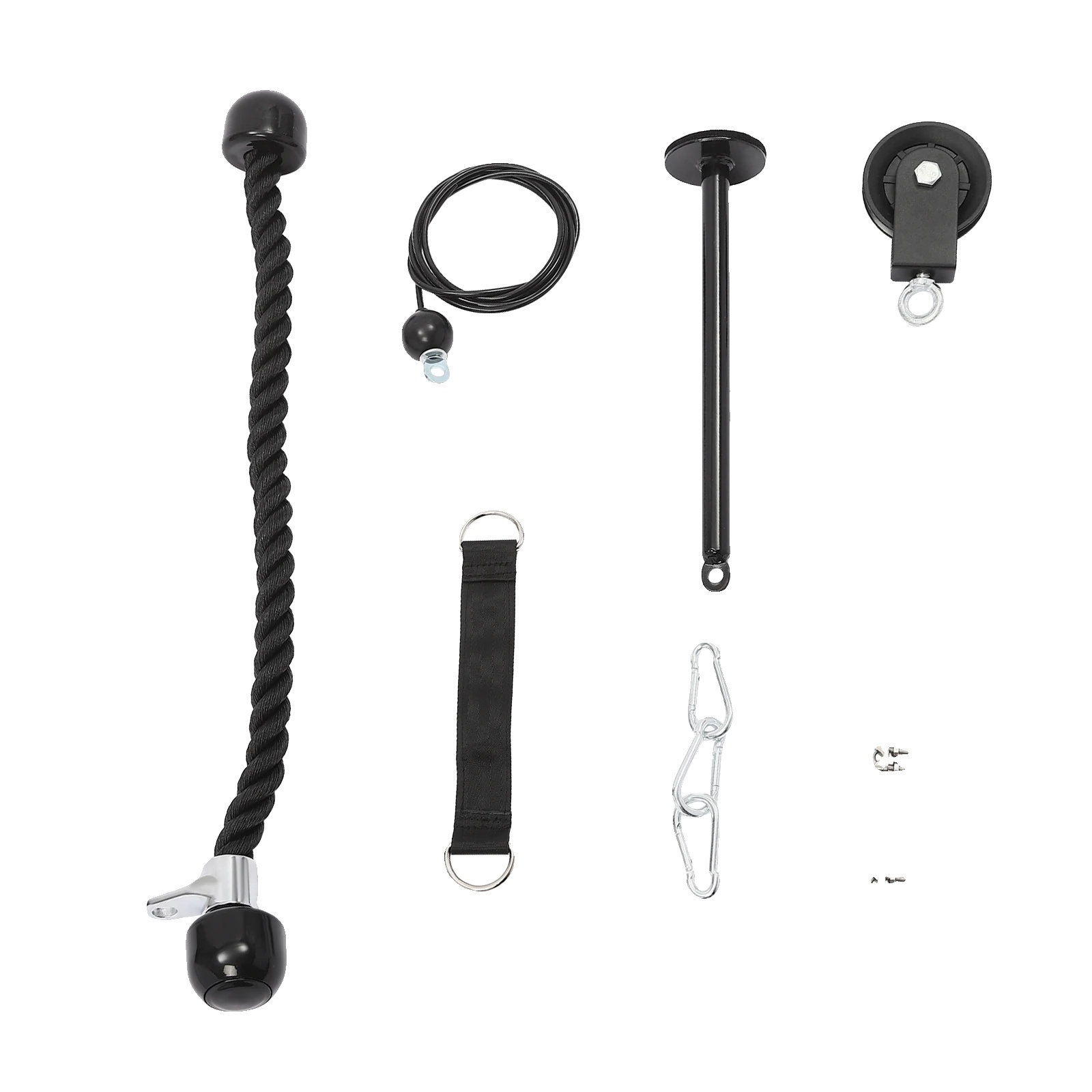 Seilrollen-system, 100 Kg Tragfähigkeit, Verstellbare Länge, Schwarz