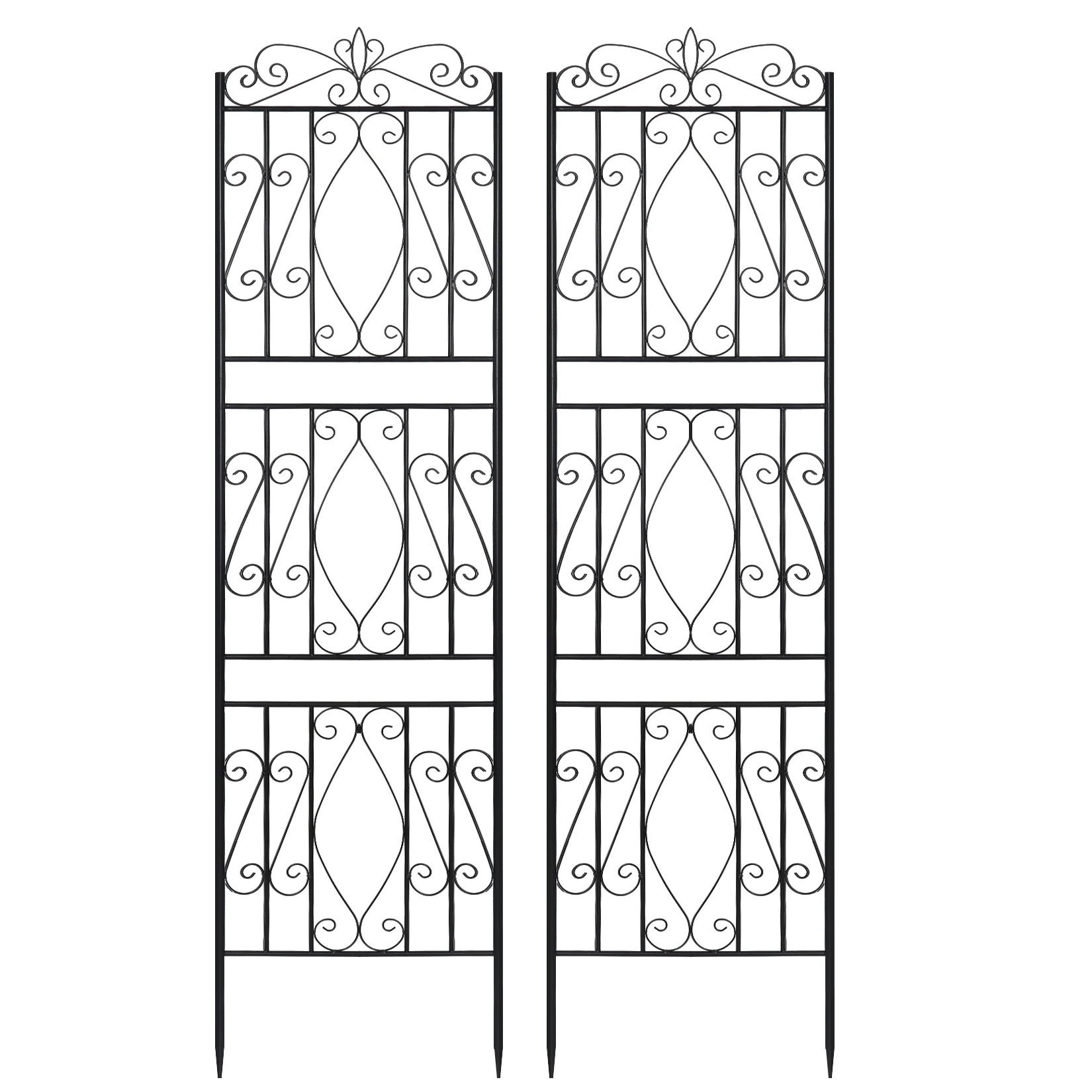 Metallgarten-spalier, Elegantes Design, Einfach Zu Montieren, Schwarz