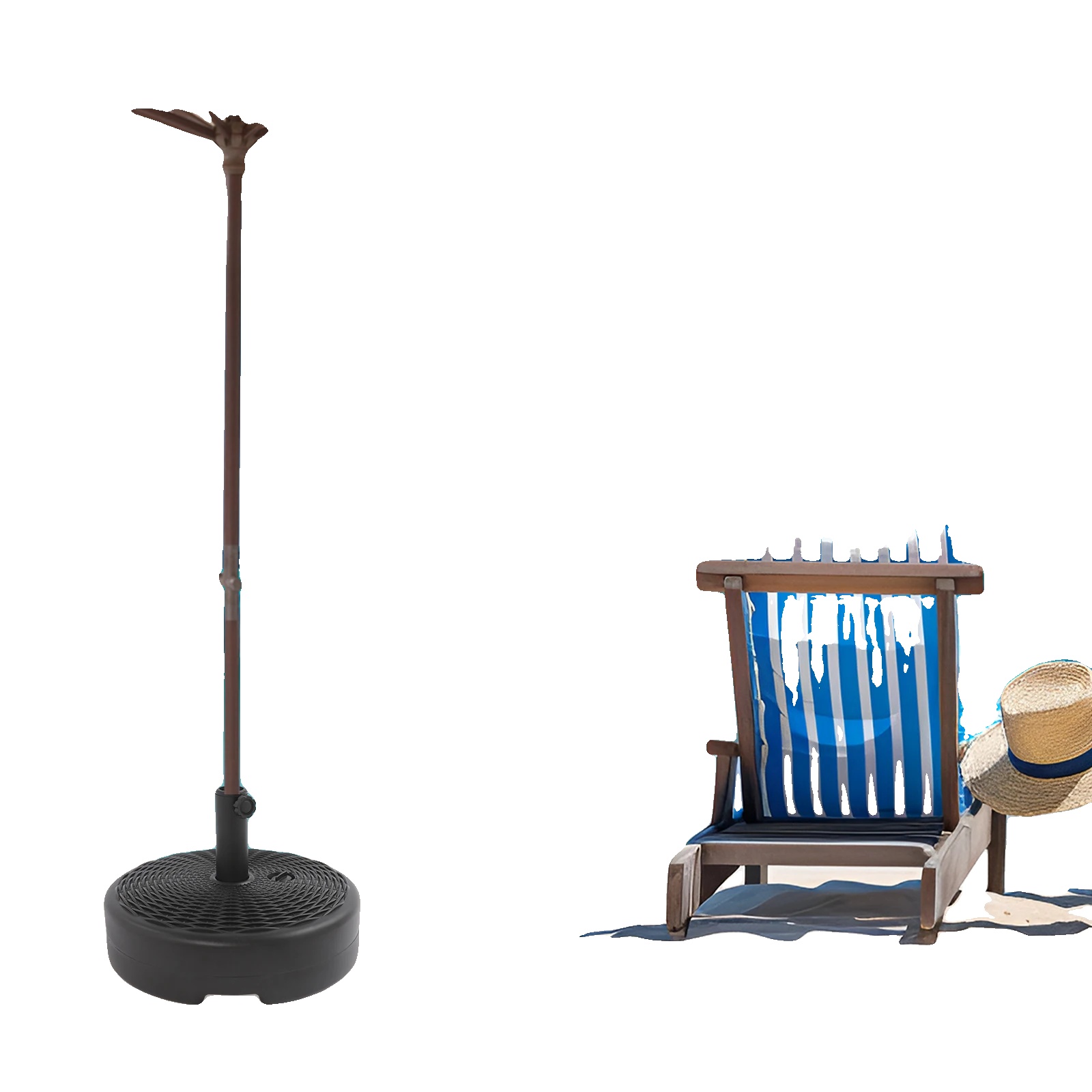 Schirmständer, Hdpe-kunststoffmaterial, Standhöhe 14,5 Cm, Standdurchmesser 45,5 Cm, Schirmkompatibilität 3,4-4,8 Cm, Wasserlastkapazität 17 Kg
