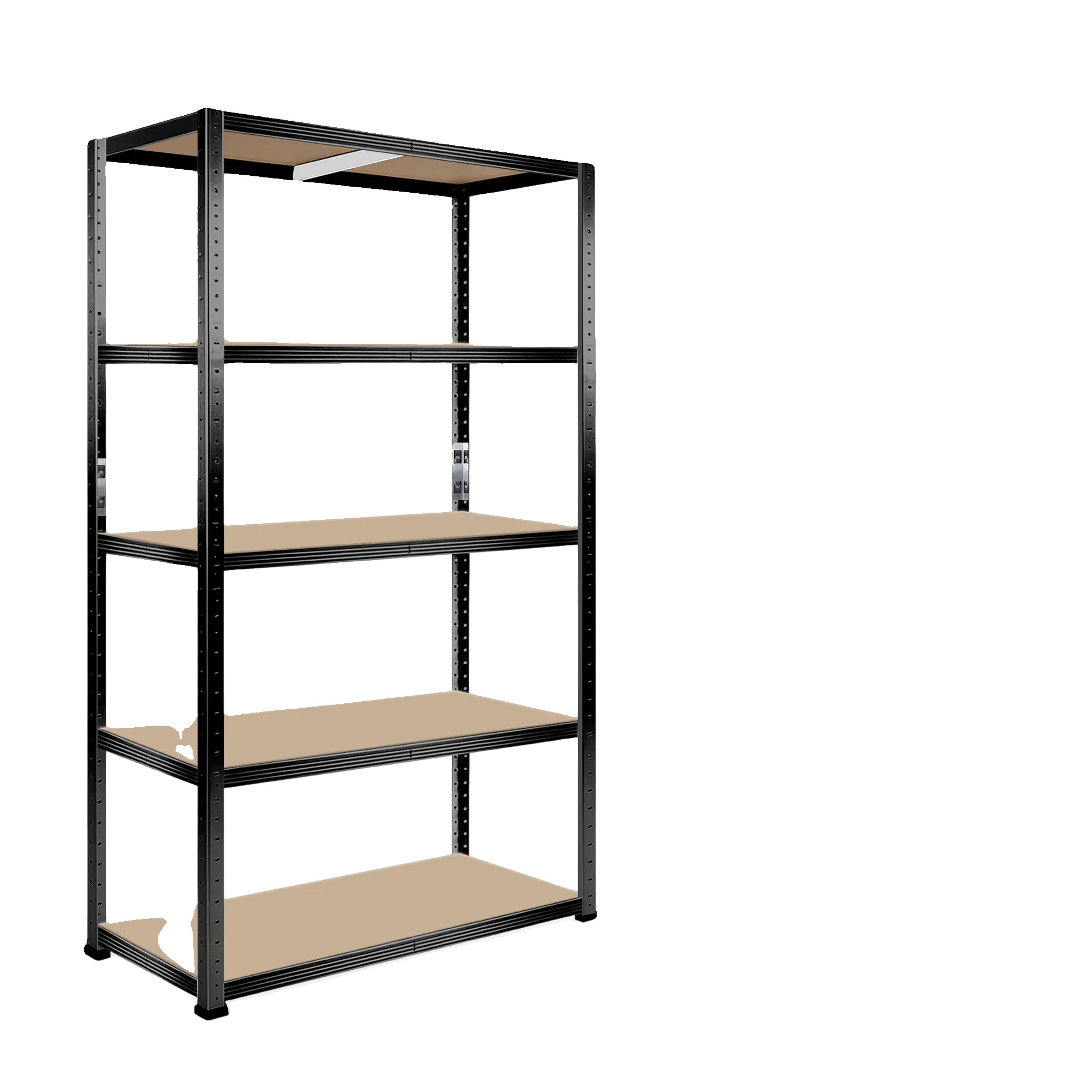 Robuste Metallregaleinheit, 750 Kg Tragfähigkeit, Verstellbare Regale, 2.0m Schwarz 90x40cm