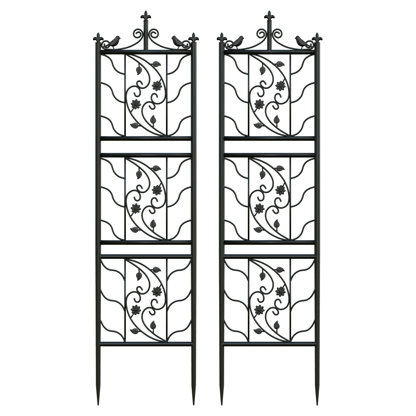 Garten-spalier, Langlebige Metallkonstruktion, Elegantes Design, Schwarz