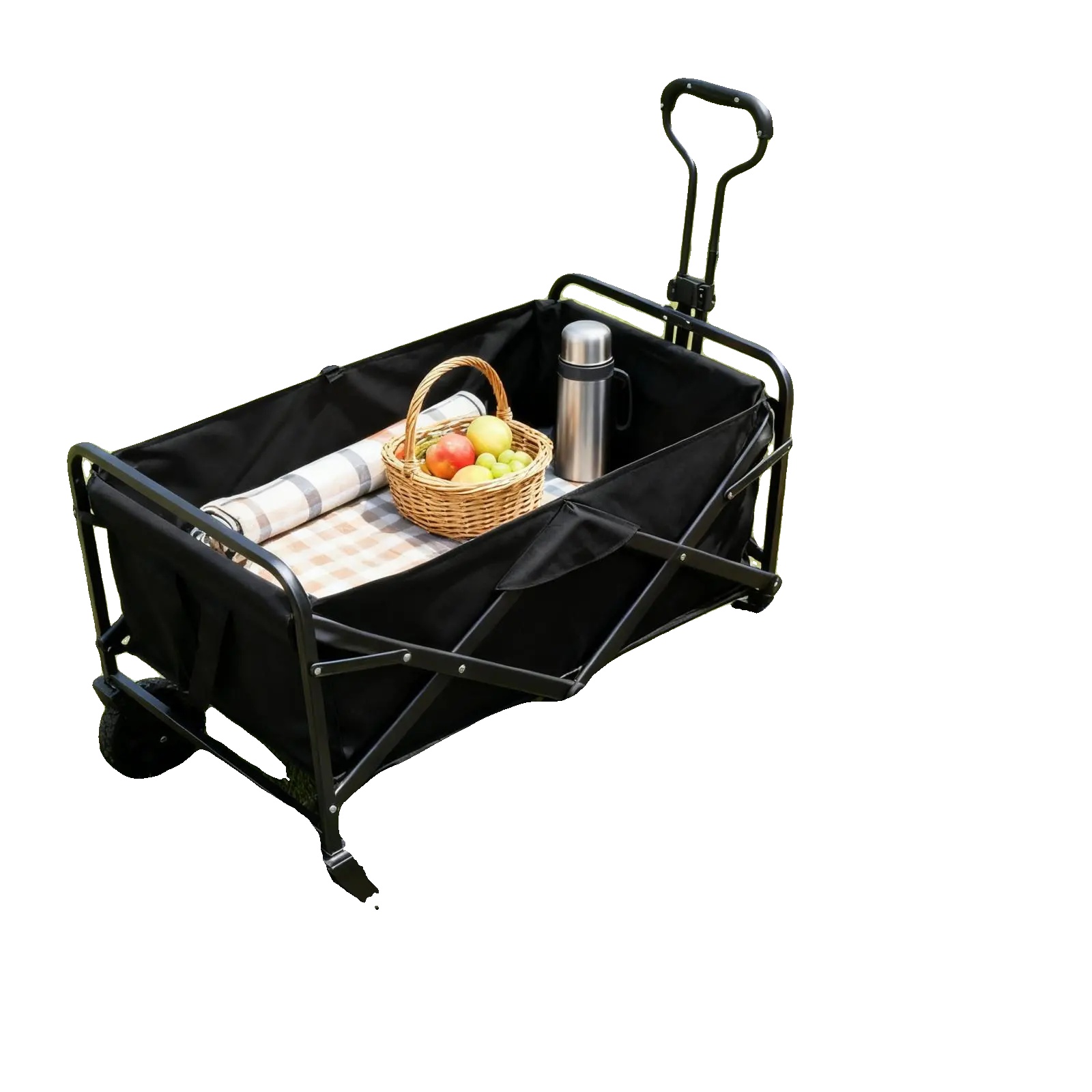 Nutzwagen, Material: Stahlrohr, Abmessungen Des Rahmens: 674636cm, Zusammengeklappte Größe: 511368cm, Tragfähigkeit: 80kg, Raddurchmesser: 12,7cm
