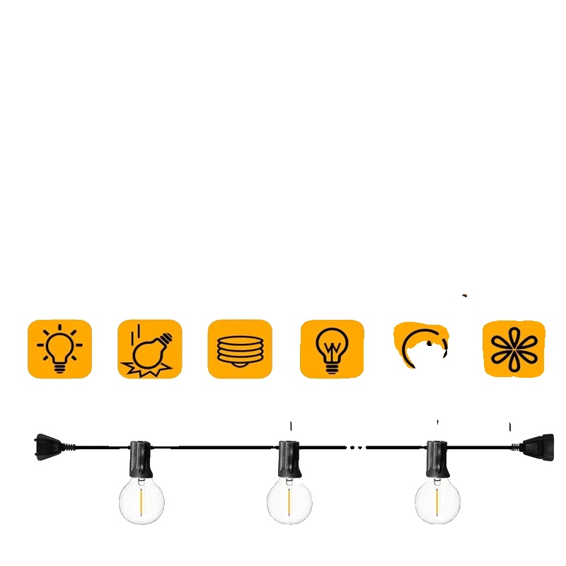 Außen Garten Lichterkette, Wasserdichtes Design, Energieeffiziente Led, 100ft 30m 50led, Eu-stecker-c