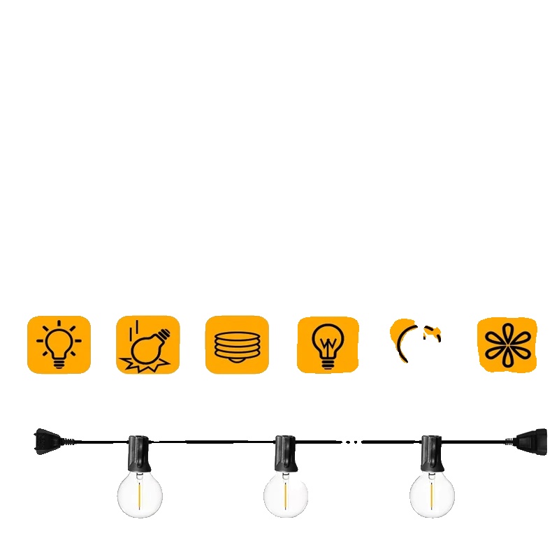 Außen Garten Lichterkette, Wasserdichtes Design, Energieeffiziente Led, 50ft 15m 20led, Eu-stecker