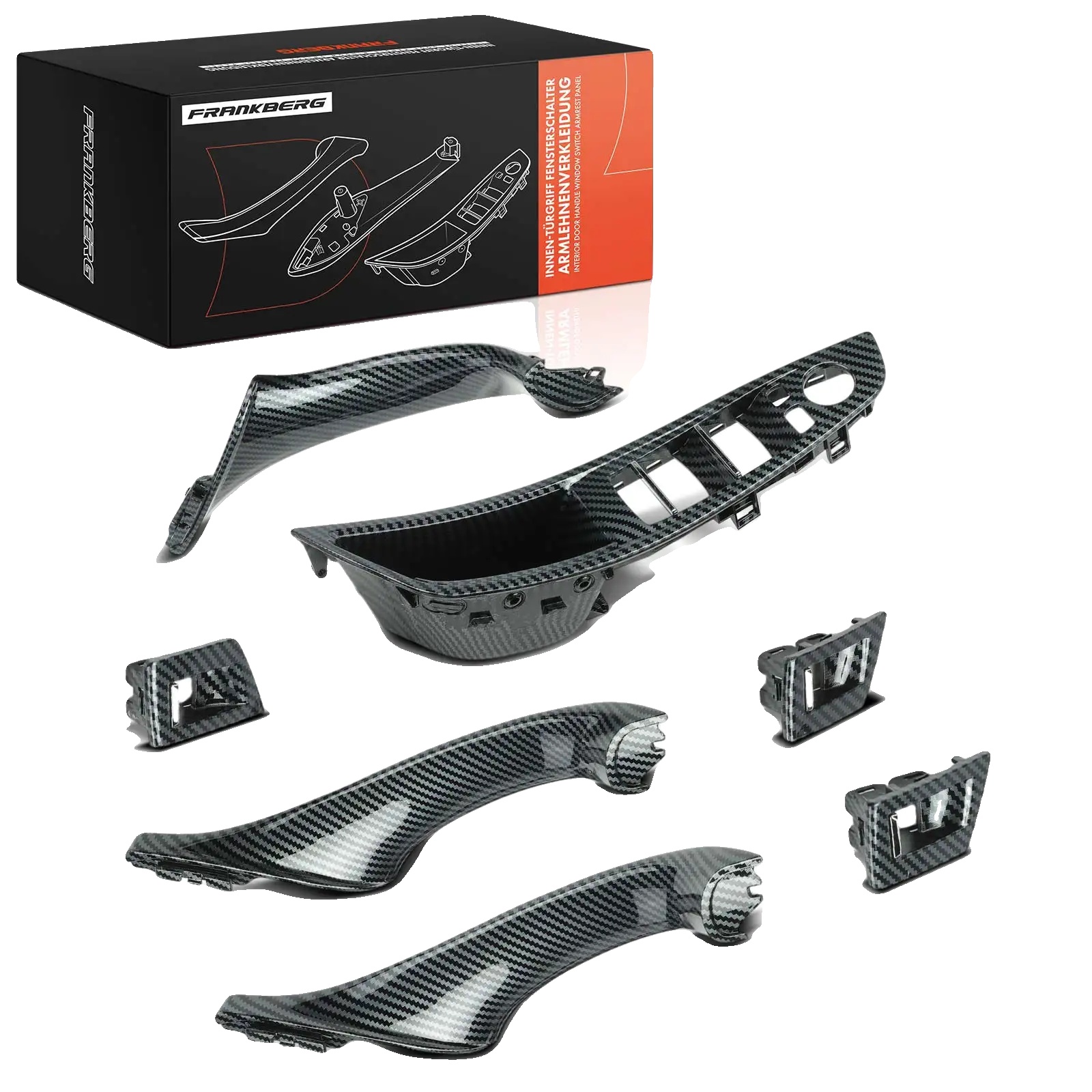 Türgriff, Abs-material, Schwarze Farbe, Beidseitige Installation, Kompatibel Mit Luxusfahrzeugen, Oem-nummern 51417225853-51417225892
