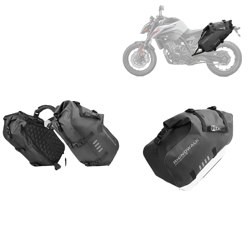 Motorrad-seitentasche, Wasserdichtes Material, Universelle Passform, Schwarz-48l(24l-2 Stück)