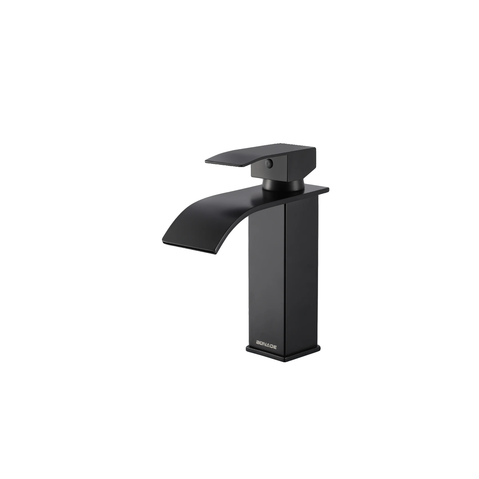 Waschtischarmatur, Wasserfallauslauf-design, Umweltfreundliche Leistung, Schwarz, G3/8