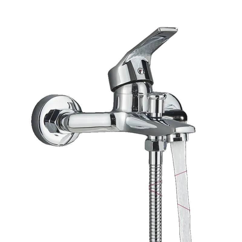 Duscharmatur Set, Wandmontage, Modernes Design, Chrommischer
