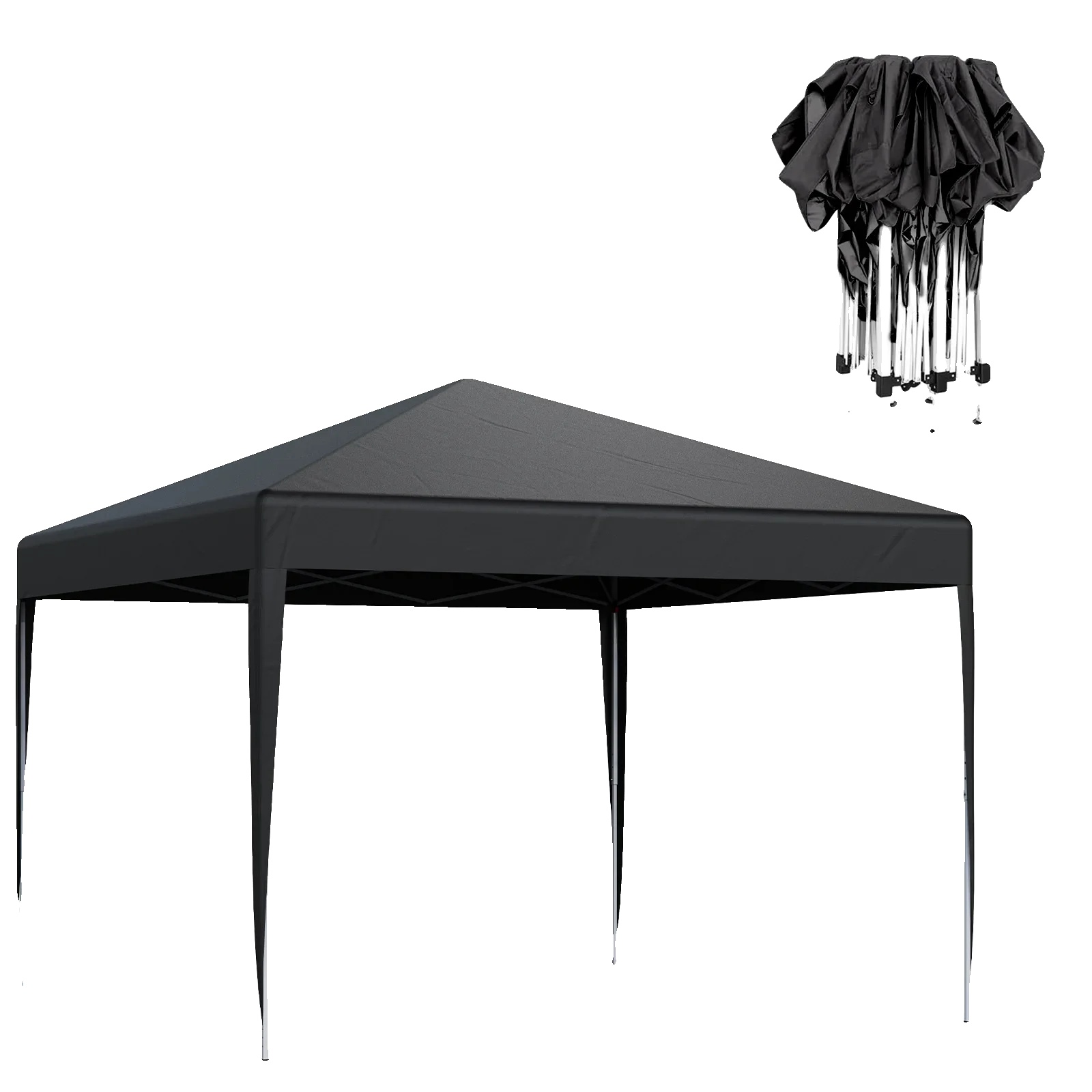 Gazebo, Schnelle Einrichtung, Geräumige Unterkunft, Schwarz 3x3m