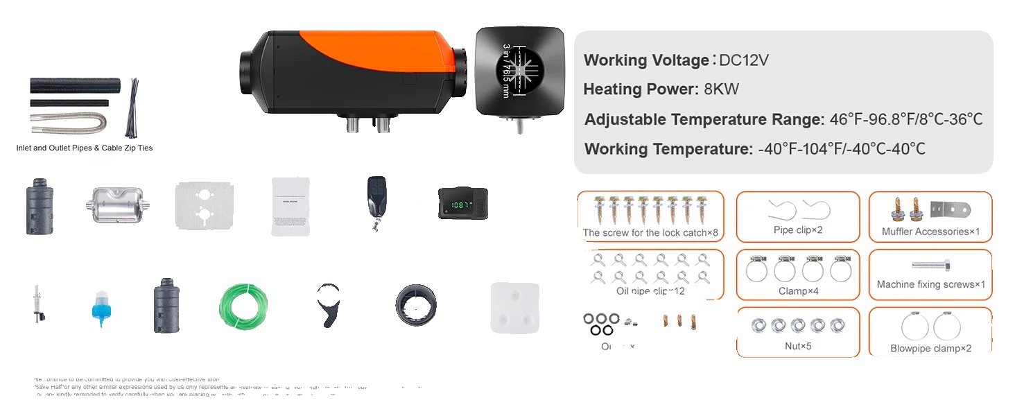 Diesel-luftheizung, Bluetooth-steuerung, Schnelle Erwärmung, 8kw