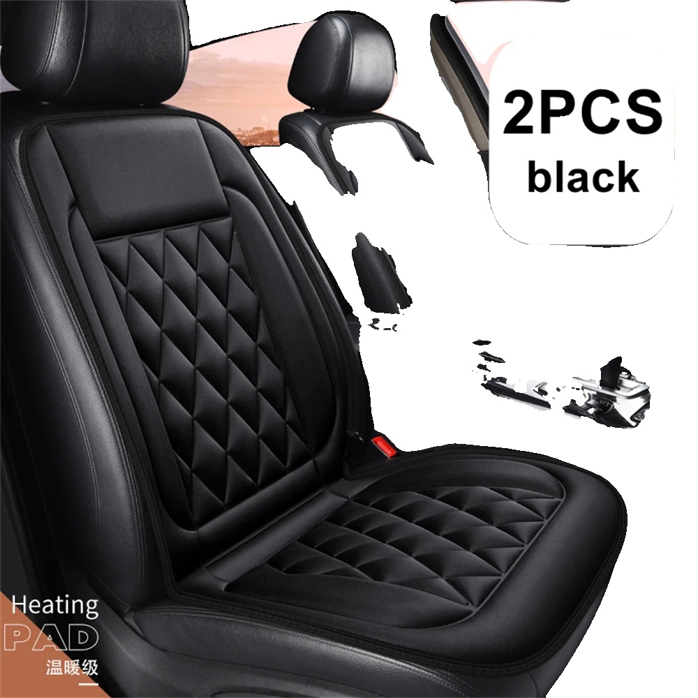 Autositzkissen, Schnelle Heizung, Einstellbare Temperatur, 2pcs Schwarz