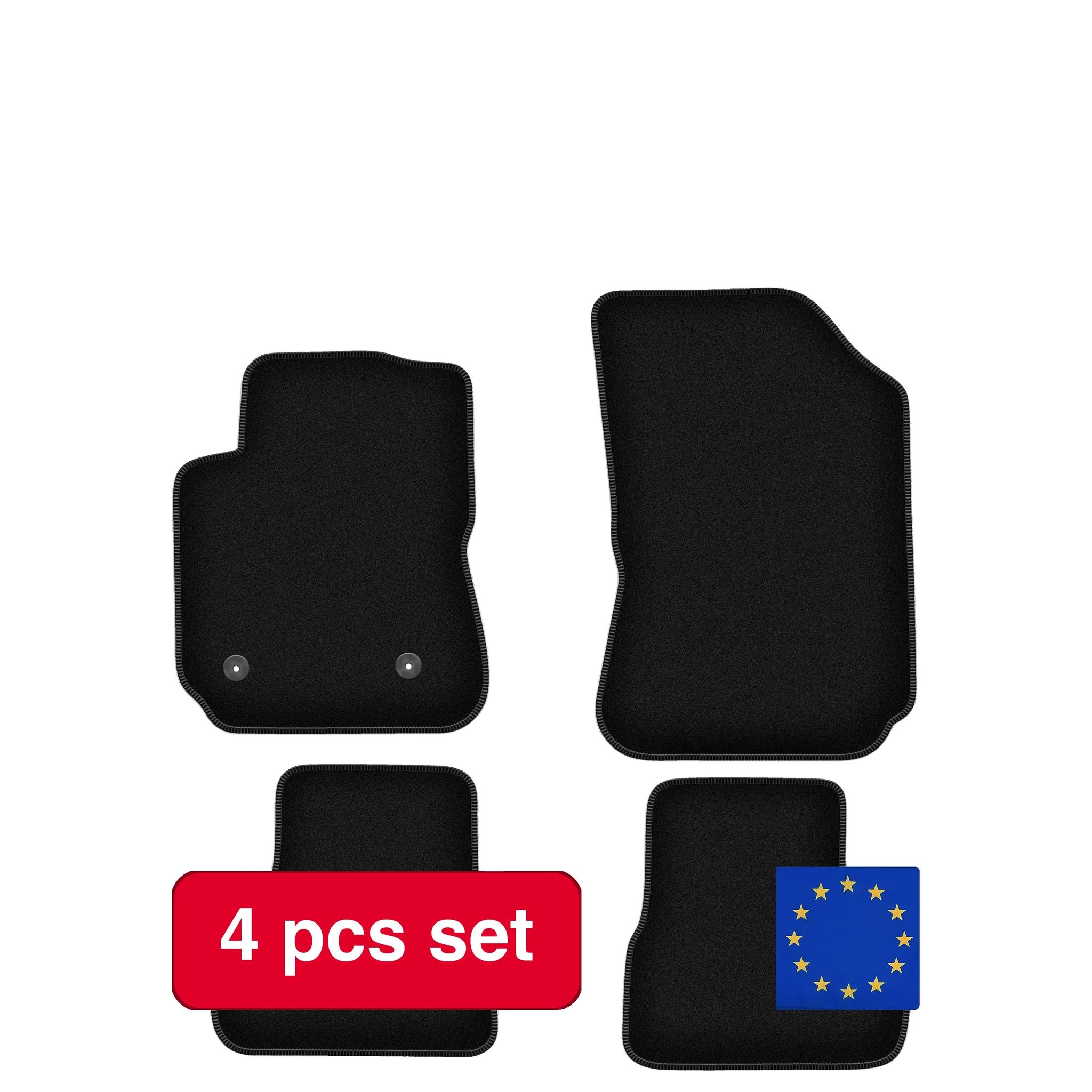 Bodenmatten-set, Erschwinglicher Schutz, Leichtes Design, Schwarz