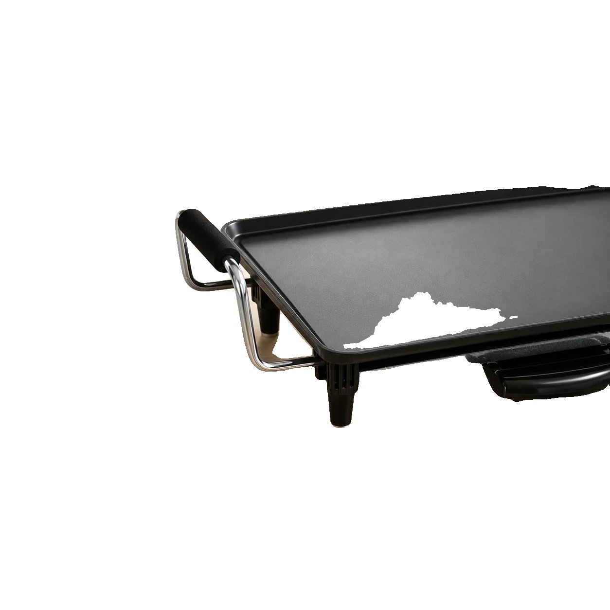 Elektrische Grillplatte, Einstellbare Temperatur, Antihaftbeschichtete Oberfläche, Schwarz 52x13x23cm