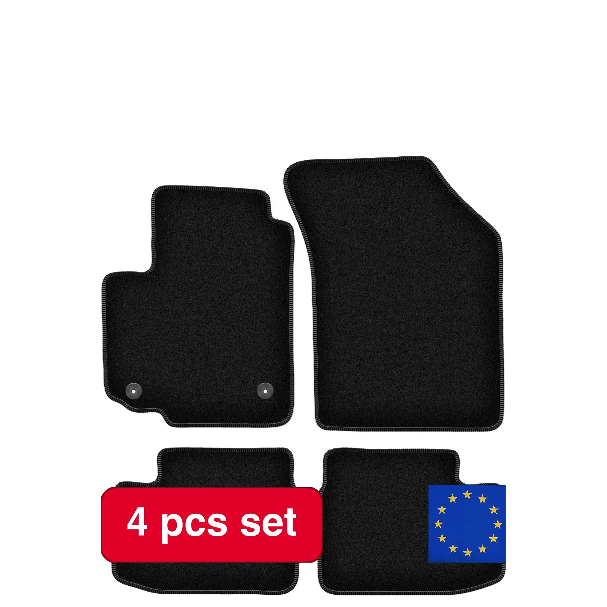 Teppichset, Synthetische Faser, Innenschutz, Schwarz
